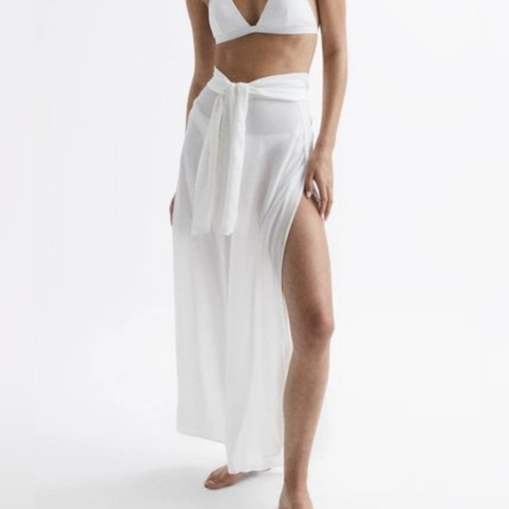 Reiss Cream Wide Leg Pants - Picture 2 of 6